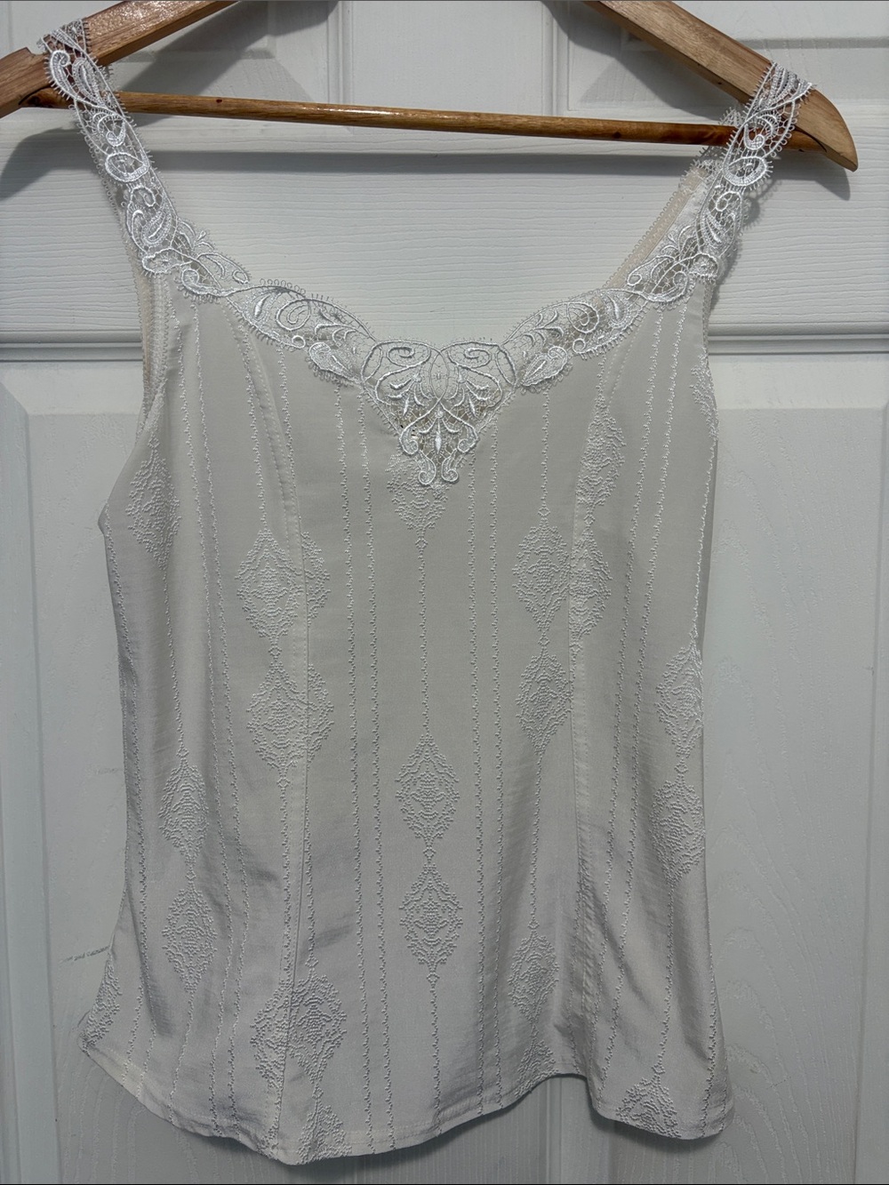 Arianne Delicate White Lace-Trim Camisole